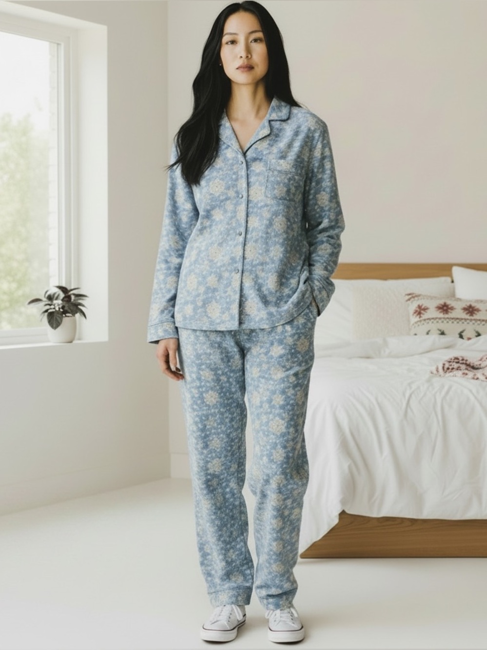 NWT Cacique Light Flannel Snowflake Pajama Set, Women’s 18/20